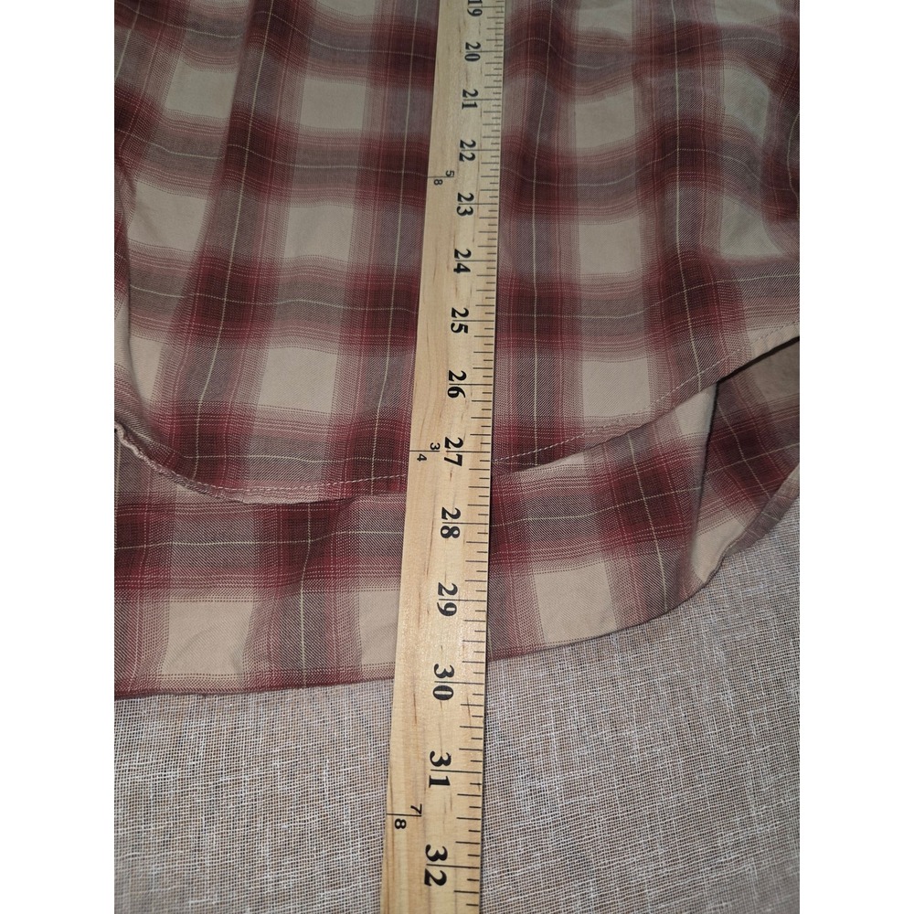 Eddie Bauer Mens XL Red Tan Plaid Cotton Long Sleeve Button Down Outdoor Shirt‎ - Picture 6 of 7